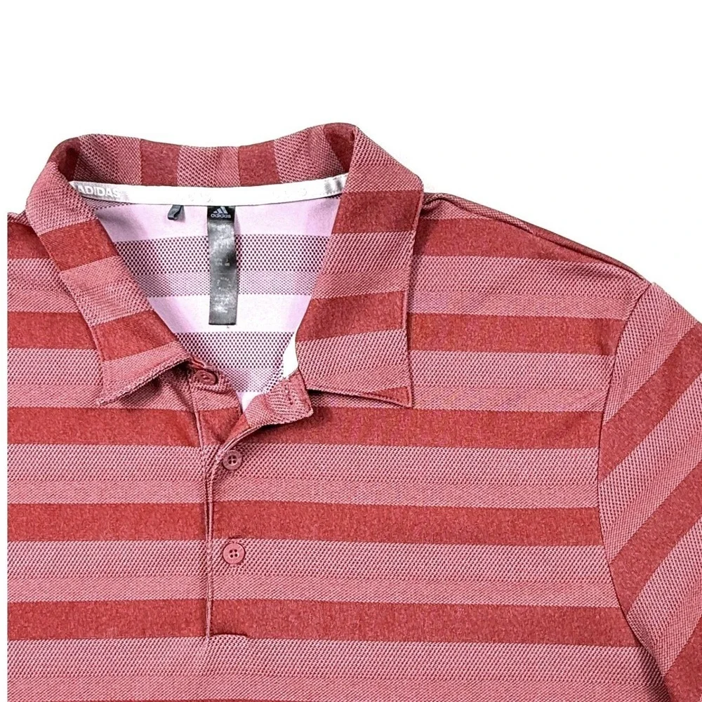 Adidas Mens Polo Shirts BUNDLE Blue‎ Maroon Striped Golf Performance XL